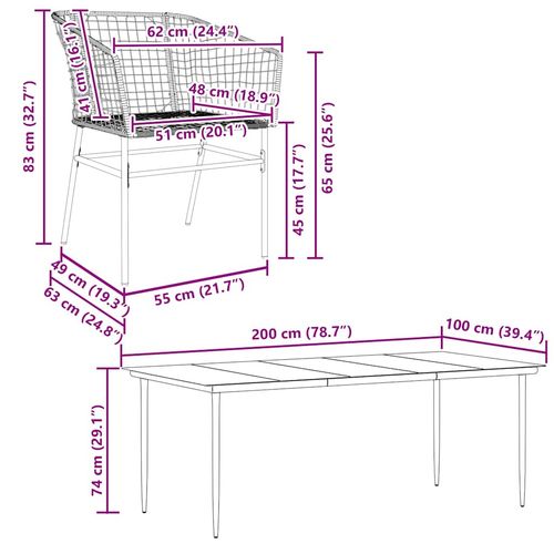 7-częściowy zestaw obiadowy do ogrodu, brązowy polirattan szkło na Arena.pl