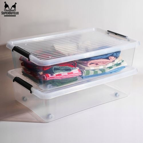 POJEMNIK PLASTIKOWY 25 L ORGANIZER Z POKRYWKĄ NA KÓŁKACH DO na Arena.pl