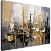 Obraz nowoczesny, Abstrakcja w szarościach i beżu 60x40
