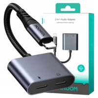 Adapter audio 2w1 Joyroom SY-L02 lightning do 2x lightning (czarny)