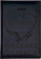 Kalendarz TERMINARZ A4 2026 Planer z grawerem dla wędkarza + imię