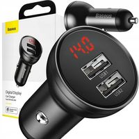 ŁADOWARKA SAMOCHODOWA VOLTOMIERZ 2xUSB LCD 12/24V