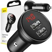 ŁADOWARKA SAMOCHODOWA VOLTOMIERZ 2xUSB LCD 12/24V