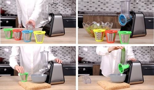 SZATKOWNICA ELEKTRYCZNA ROZDRABNIACZ DO WARZYW OWOCÓW 4 KOŃCÓWKI 200W na Arena.pl