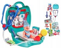 MAŁY LEKARZ DOKTOR ZESTAW LEKARSKI Doctor W WALIZCE + LALKA BOBAS