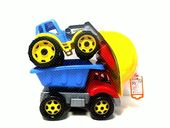 Wywrotka+traktor+kask Maluch-Budowlaniec TEH3954