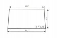 szyba tylna odmiana mniejsza ciągnika Ursus C-360 kabina czeska nowy typ