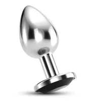 crushious bijou plug anatomiczny średni czarny z ozdobnym kryształem