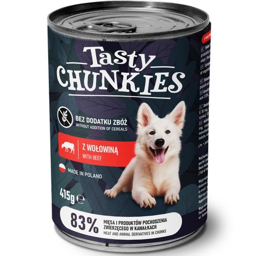 Tasty Chunkies bezzbożowa dla psa GRAIN-FREE ZESTAW mix smaków 24x415g na Arena.pl