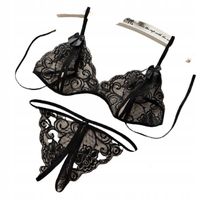 EROTYCZNA BIELIZNA DAMSKA CZARNY KORONKOWY ZESTAW