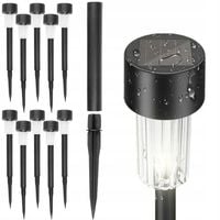 10x Lampa SOLARNA LAMPKA ogrodowa LED WBIJANA SŁUPEK CZARNA