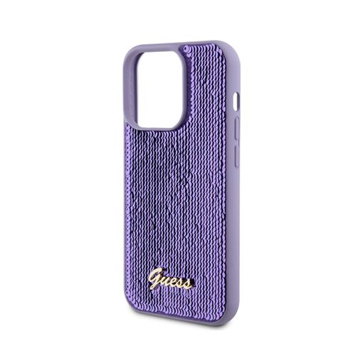 Guess Sequin Script Metal - Etui iPhone 15 Pro (fioletowy) na Arena.pl