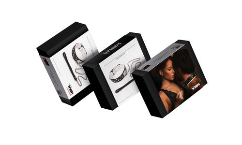 obroża męska ze smyczą biała whips na Arena.pl