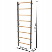 DRABINKA GIMNASTYCZNA metal-drewno z drążkiem do podciągania ENDORFIT