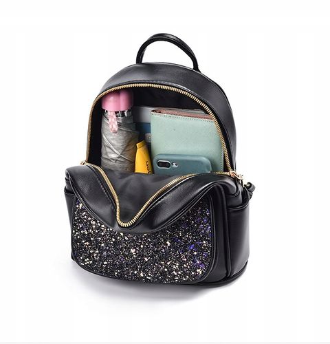 Plecak miejski błyszczący ozdobne kocie uszy dużo kieszeni pojemny na Arena.pl