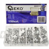Zestaw nitonakrętek aluminiowych GEKO 150 szt. mix rozmiarów G02911