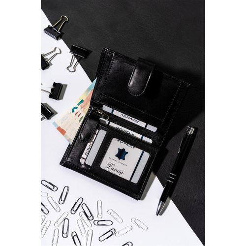 pionowy portfel męski rfid z zapięciem - rovicky na Arena.pl