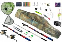 DUŻY ZESTAW WĘDKARSKI KOMPLETNY Z PODBIERAKIEM DLA DZIECKA