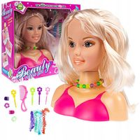 GŁOWA LALKI do CZESANIA i stylizacji włosów FRYZUR z akcesoriami ZESTAW