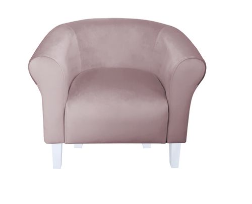 Fotel Milo nogi białe szary róż MG55 na Arena.pl