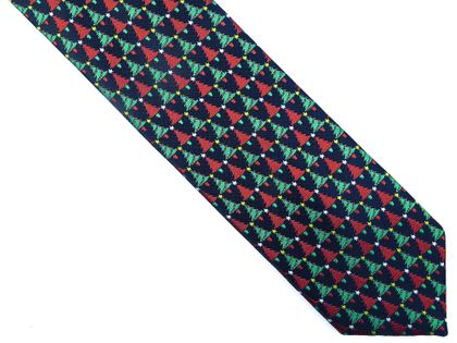 Ciemnogranatowy krawat w choinki D241