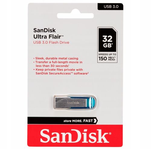 Pendrive Sandisk 32GB Ultra Flair (USB 3.0) niebieski na Arena.pl
