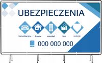 Plandeka baner 130x80 z oczkami - Ubezpieczenia, różne projekty
