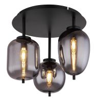 Lampa sufitowa Blacky 15345-3D ze szkła czarna przydymiona