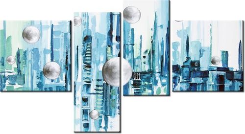 100 55CM OBRAZ 4 ELEM MIASTO ZE SNU PŁÓTNO DRUK na Arena.pl