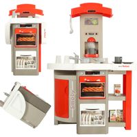 Kuchnia plastikowa dla dzieci z dźwiękiem składana czerwona +akcesoria