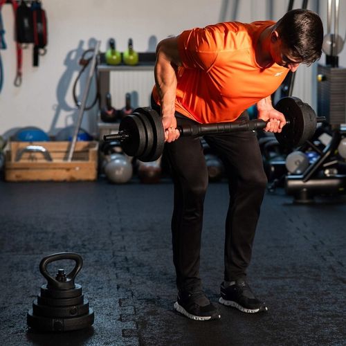 Hantle regulowane bitumiczne zestaw hantli ćwiczeń 2x15kg gryf+ kettle 30kg na Arena.pl