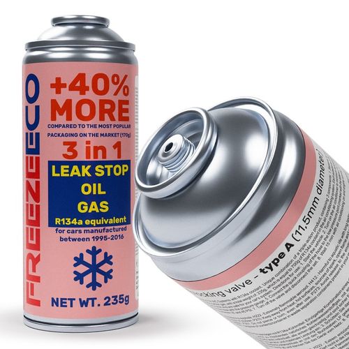 R134A GAZ 3w1 + WĄŻ do nabijania Klimatyzacji Czynnik Olej Uszczelniacz na Arena.pl