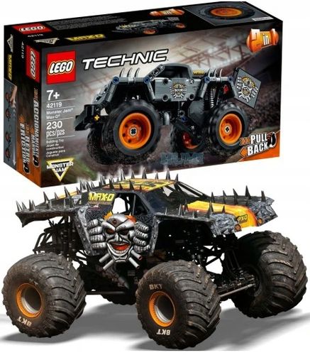 KLOCKI LEGO TECHNICS 42119 Monster Truck Jam Max-D Łazik Napęd Pull-back 7+ na Arena.pl