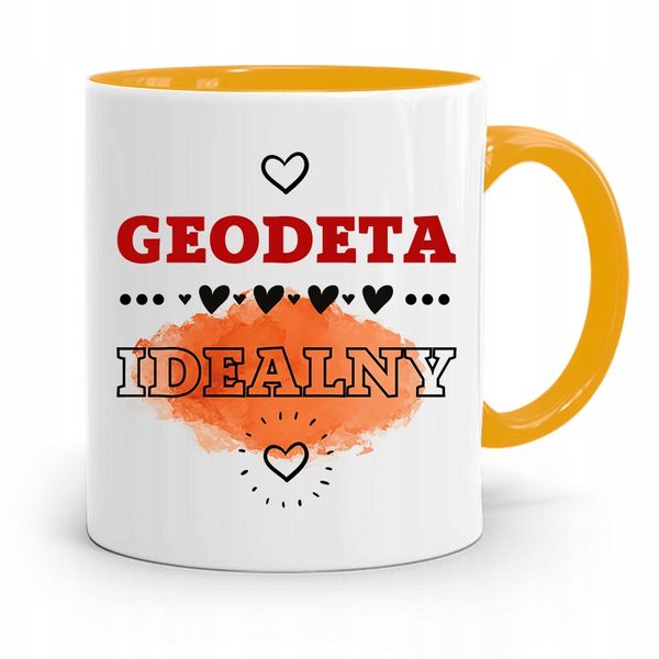 Kubek Żółty Dla Geodety Geodeta Idealny Prezent Z Nadrukiem Ze Zdjęciem zdjęcie 1