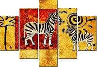 105CM 150CM OBRAZ 5 ELEM ZEBRY AFRYKI DRUK