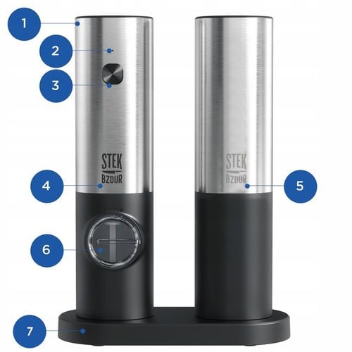 2x Elektryczny Młynek do Mielenia Pieprzu i Soli AKUMULATOR USB na Arena.pl