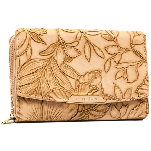 portfel damski ze skóry ekologicznej z botanicznym wzorem - peterson na Arena.pl
