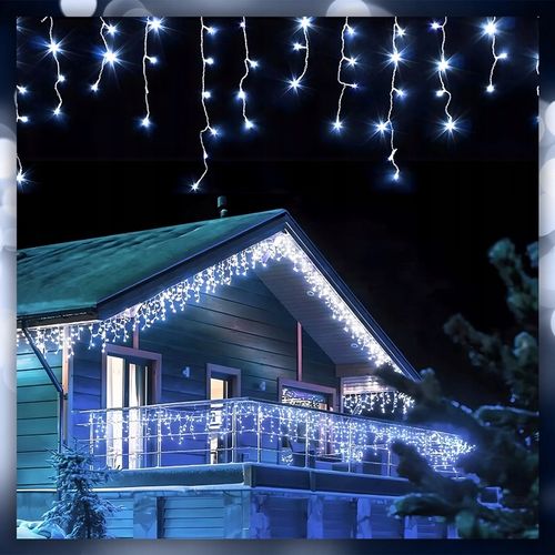 SOPLE LAMPKI CHOINKOWE ZIMNE 300 LED 14,5 M GRUBY KABEL FLASH ZEWNĘTRZNE na Arena.pl