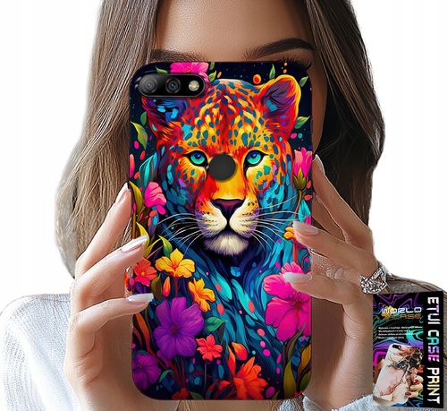 ETUI DO HUAWEI Y7 2018 - KWIECISTE WZORY TYGRYS TYGRYSEK + FOLIA na Arena.pl