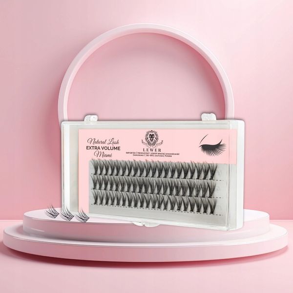 KĘPKI RZĘSY EYELASH Lewer Miami EXTRA VOLUME 10mm GĘSTE NATURALNE JEDWABNE zdjęcie 4