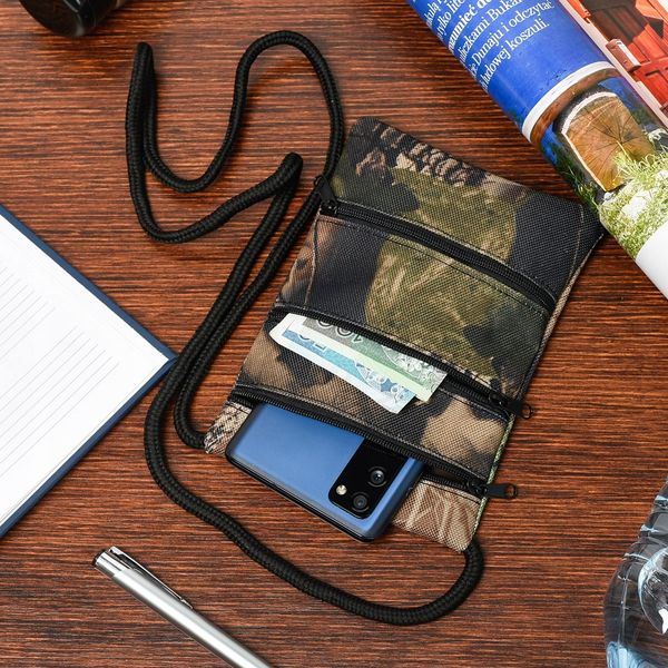 Brązowe Moro Saszetka Etui Paszportówka Duża Na Smartfona 3Kom I41 zdjęcie 2