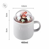 Kubek Ceramiczny - Kreatywną Pokrywką - Idealny Na Prezent Biały 400ml