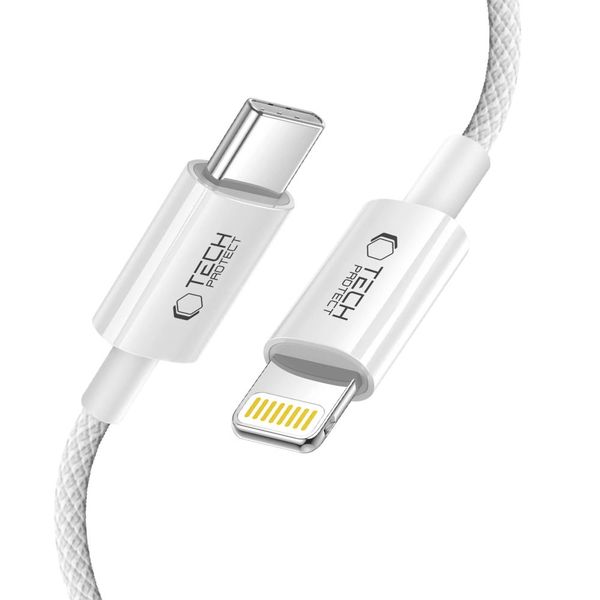 tech-protect ultraboost lite lightning cable pd27w/3a 100cm cool grey zdjęcie 3
