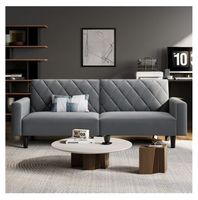 Sofa welurowa szara dwuosobowa do salonu z funkcją spania