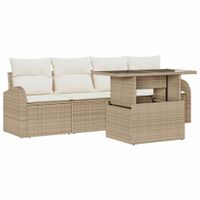 Zestaw Sof na Ogród 5 pcs Beżowy 100 x 55 x 73 cm Polirattan