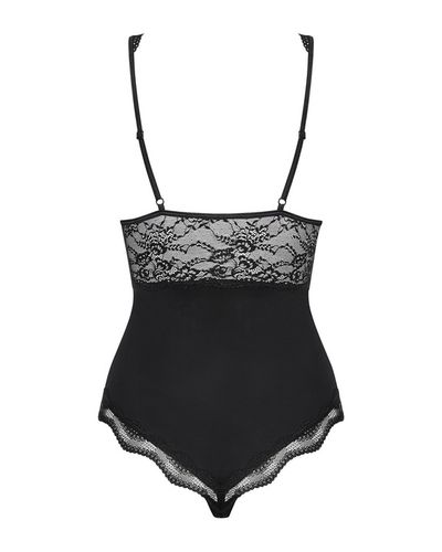 Body Damskie Z Koronką z Koronką Na Fiszbinach Obsessive L/XL Luvae Czarne na Arena.pl