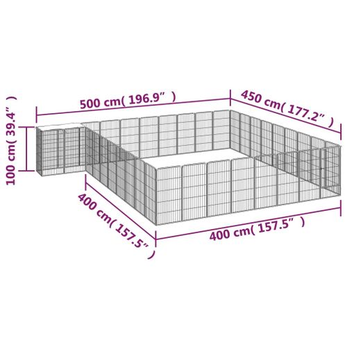 Kojec dla psa, 38 paneli, czarny, 50x100 cm, stal na Arena.pl
