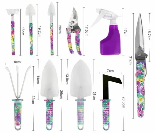 ZESTAW NARZĘDZI OGRODNICZYCH DLA KOBIET WALIZKA NARZĘDZIA OGRODNICZE 10 el. zdjęcie 2