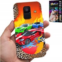 ETUI DO SAMSUNG A6 2018 - DLA DZIECI, SAMOCHODY WYŚCIGOWE + SZKŁO