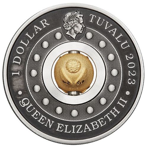 Tuvalu: Lunar III - Rok Królika 1 uncja Srebra 2023 Rotating Charm Antiqued Coin na Arena.pl